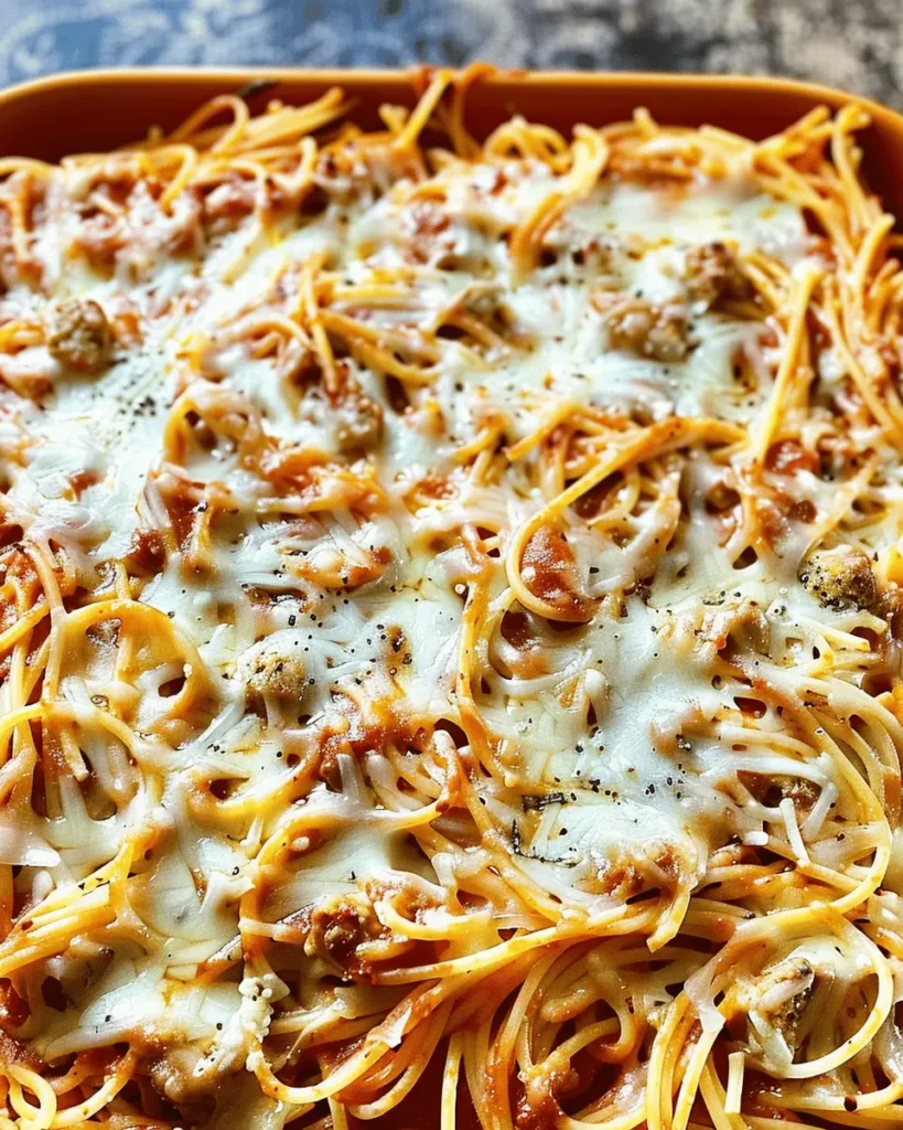 Baked Cream Cheese Spaghetti Casserole