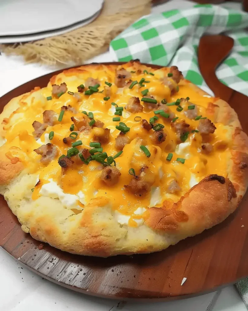 Biscuits and Sausage Gravy Breakfast Pizza