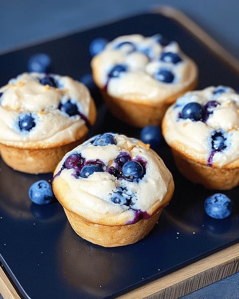 Blueberry Cream Cheese Protein Muffins