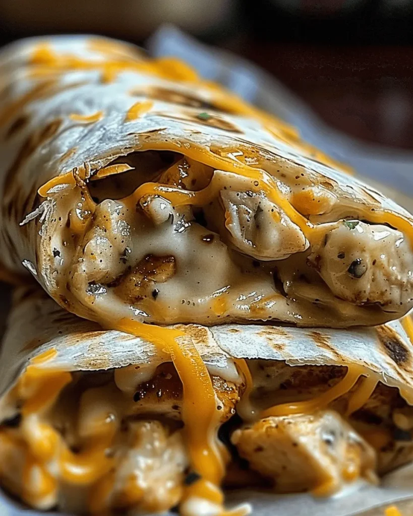 Cheesy Garlic Chicken Wraps