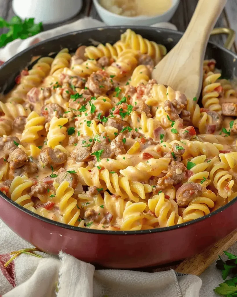 Creamy Rotel Pasta With Sausage