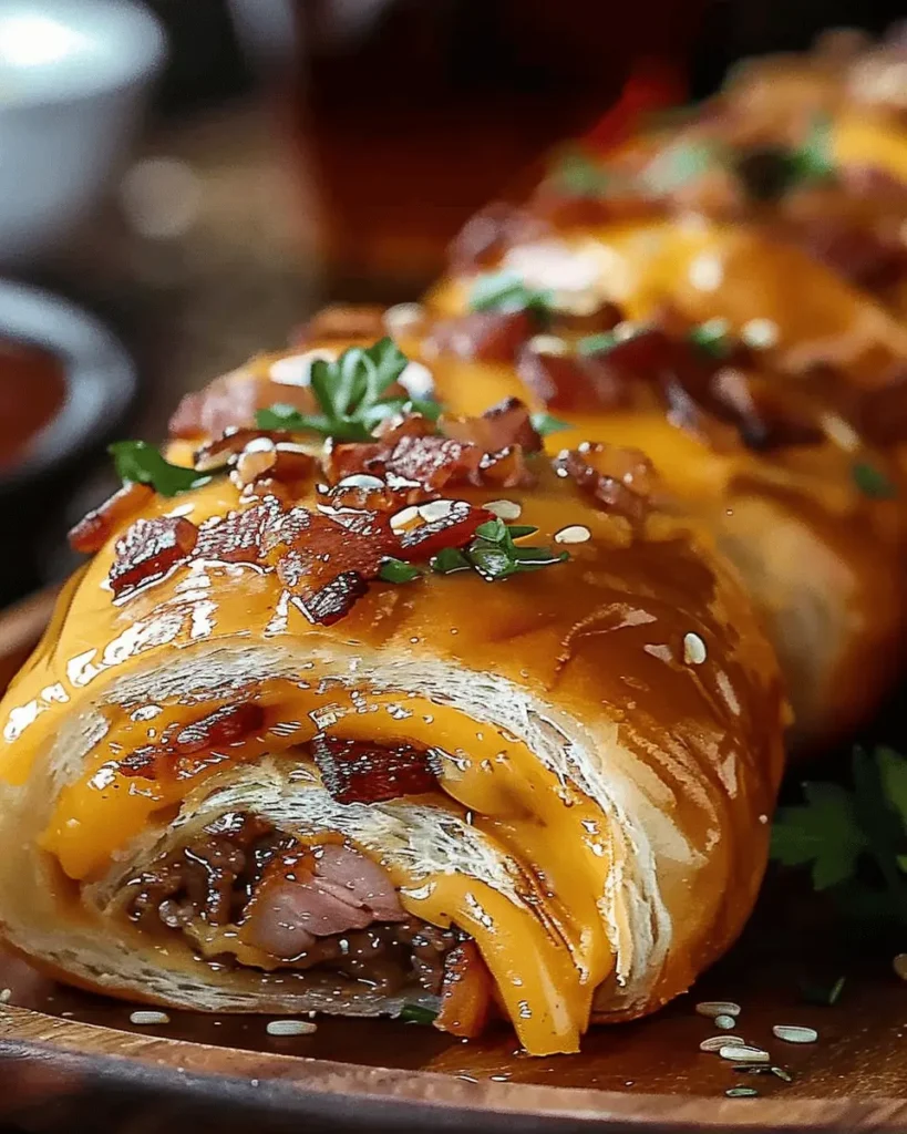 Garlic Butter Bacon Cheeseburger Rollups