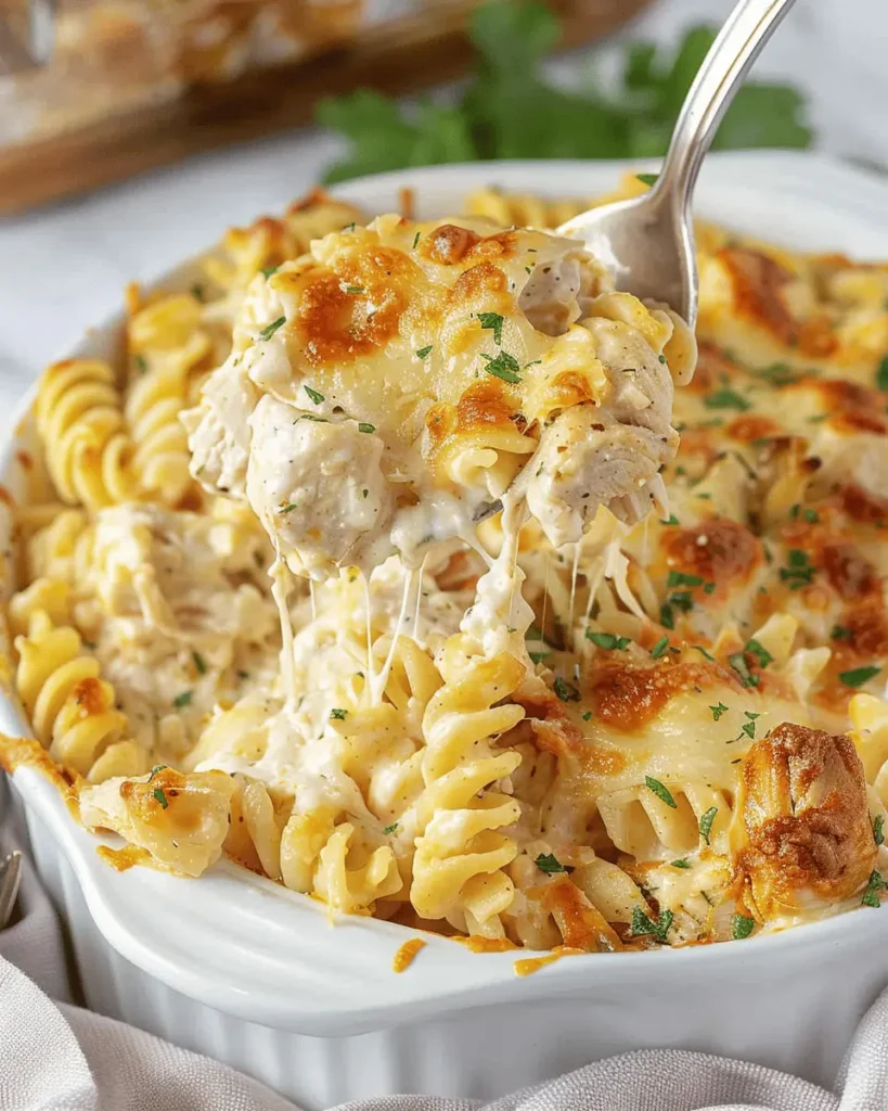 Garlic Parmesan Chicken Pasta Bake