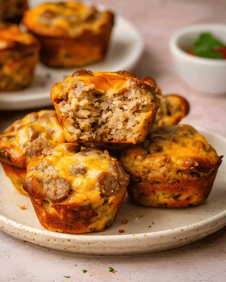 High Protein Sausage Pancake Muffins