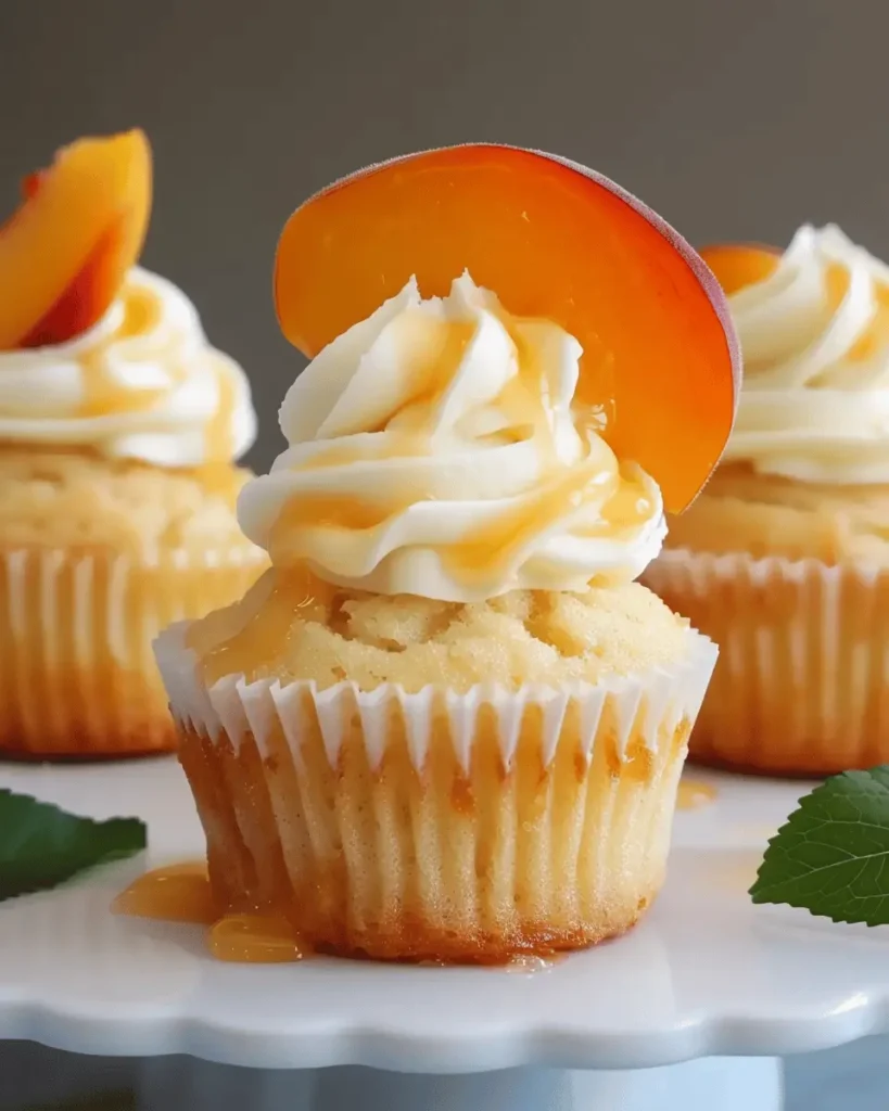 Honey Peach Cream Cheese Cupcakes