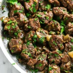 Stew Meat Steak Bites with Garlic, Herbs and Butter