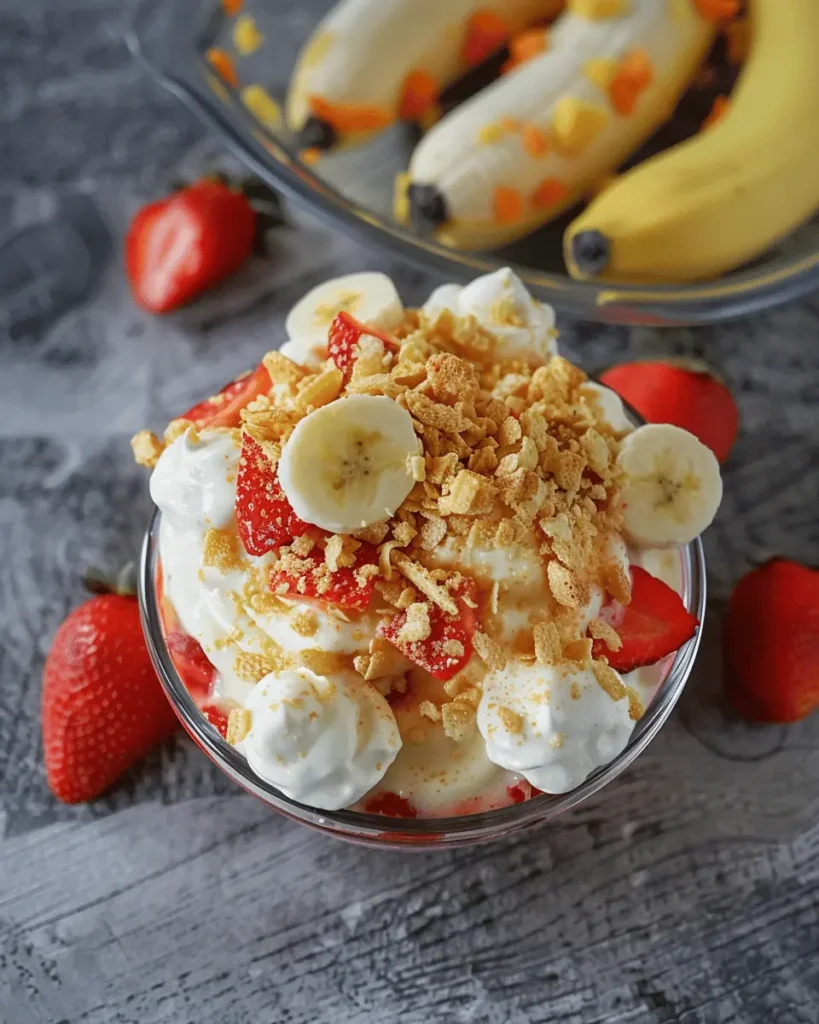 Strawberry Crunch Banana Pudding