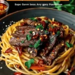 Sweet and Spicy Garlic Steak Pasta