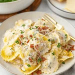 Copycat Olive Garden Ravioli Carbonara