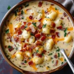 Bacon Cheddar Gnocchi Soup