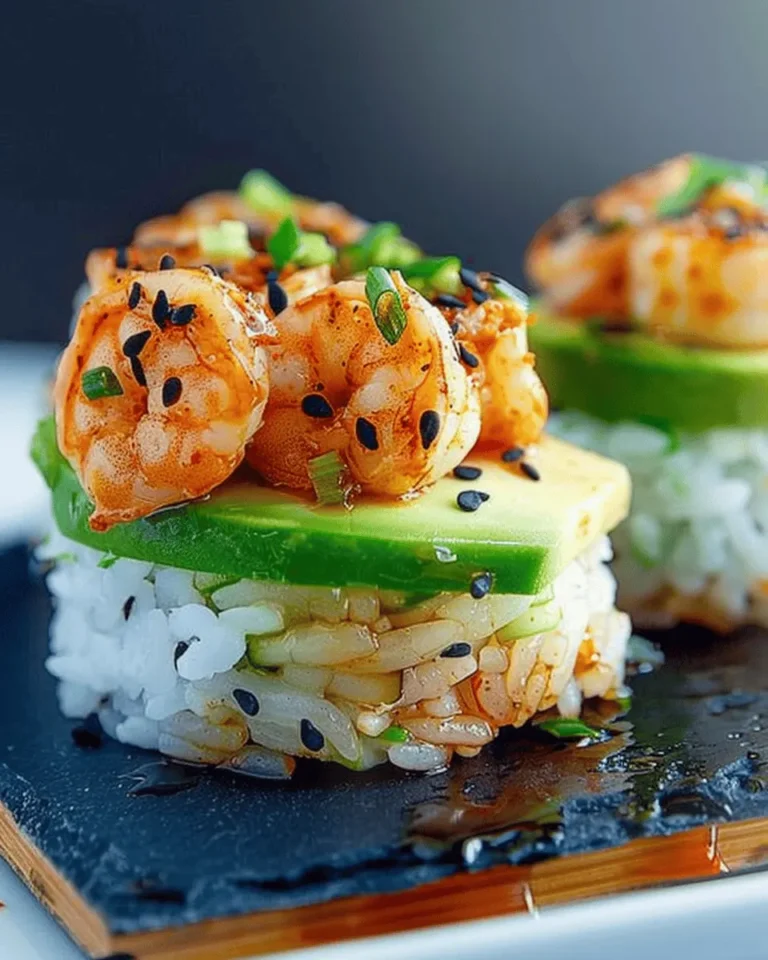 Spicy Shrimp Sushi Stacks