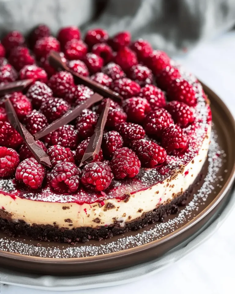 Dark Chocolate Raspberry Cheesecake