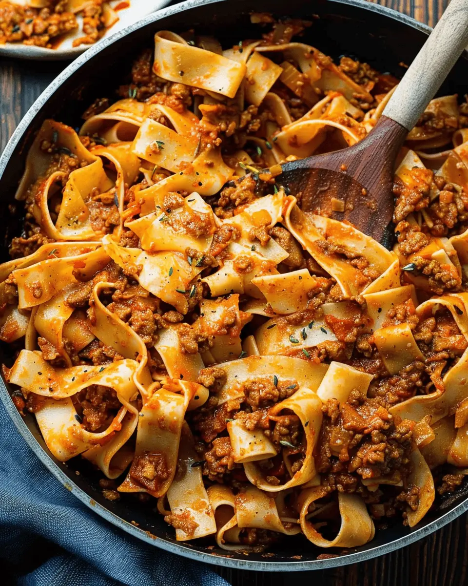 Pappardelle Bolognese with Turkey Bacon: A Comforting Delight