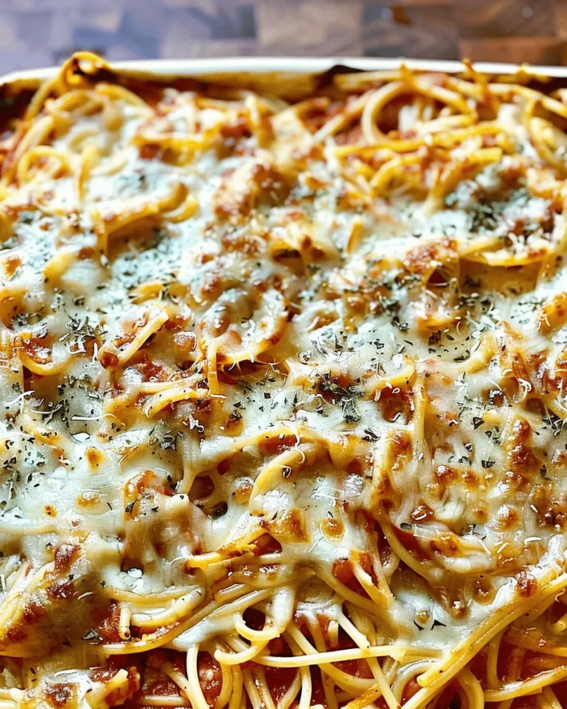 Baked Cream Cheese Spaghetti Casserole