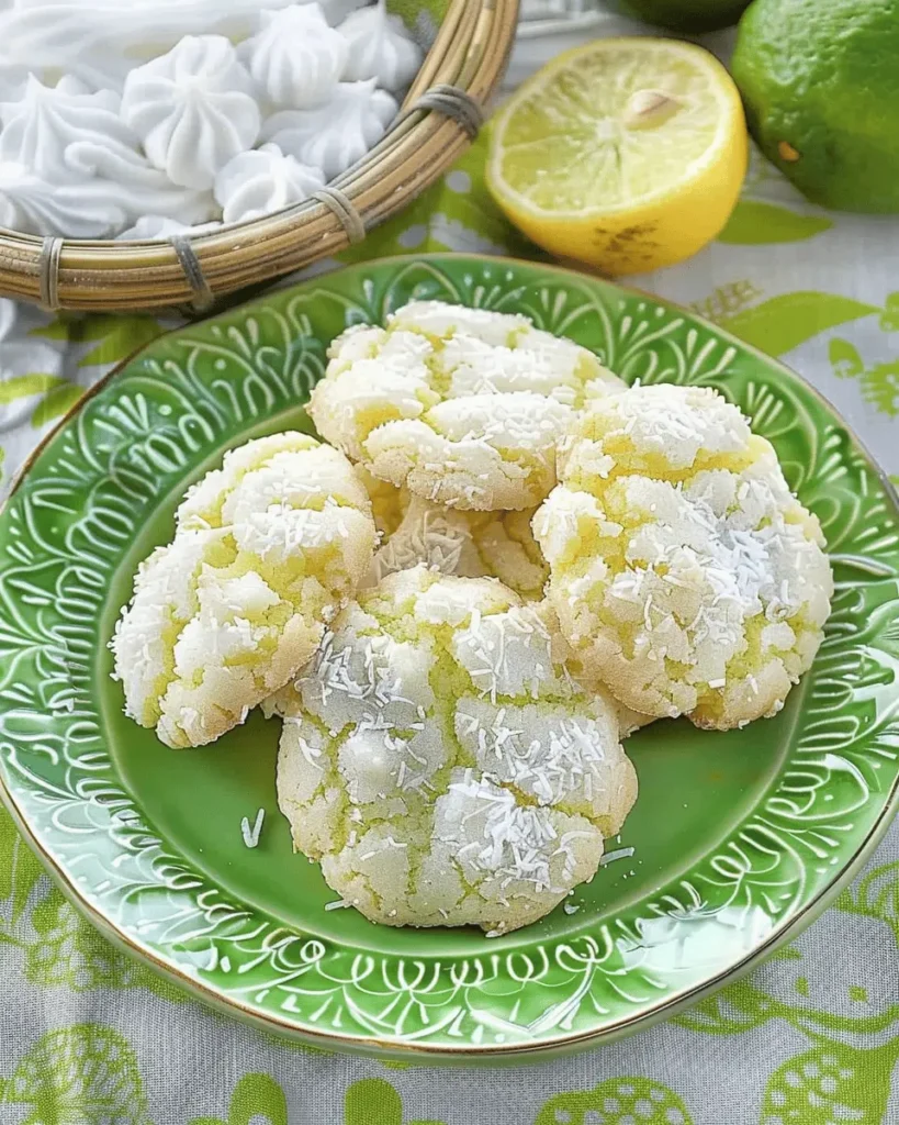 Coconut Key Lime Crinkle Cookies