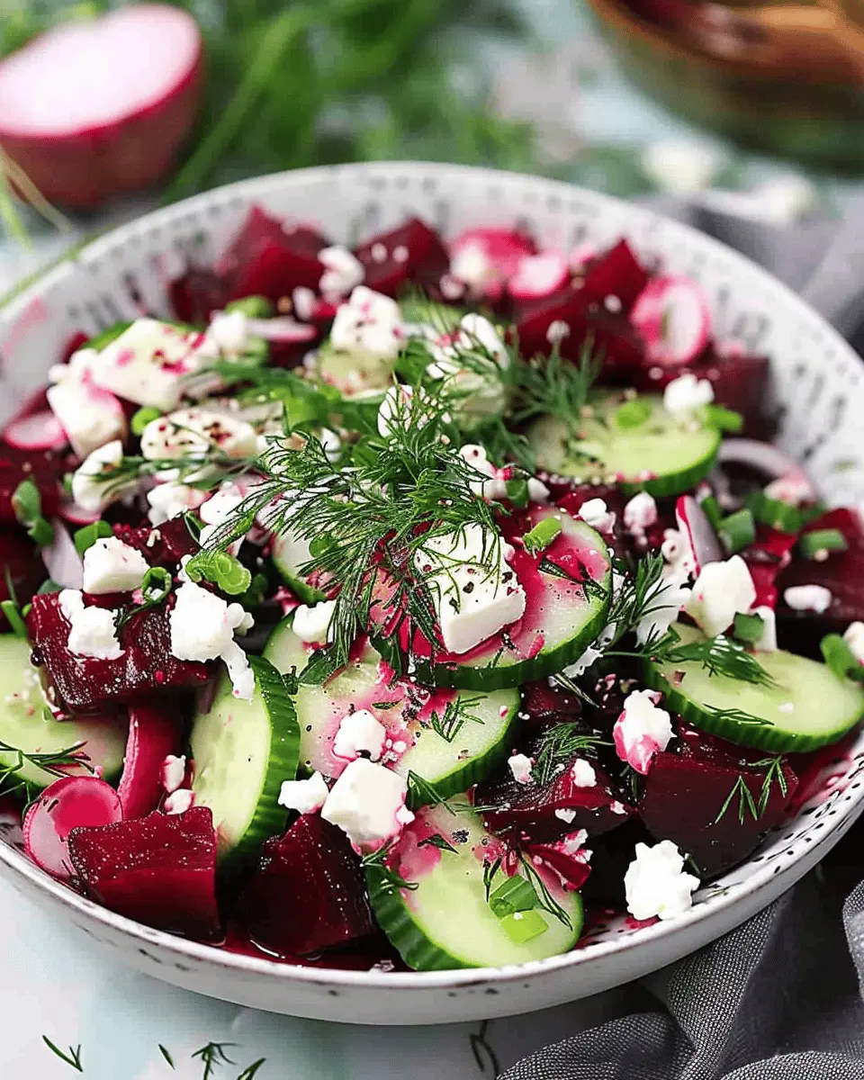 Beet Salad with Feta: Easy Refreshing Dish with Cucumbers and Dill