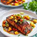 Easy Teriyaki Salmon with Mango Salsa (video)