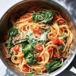 One-Pot Pasta With Spinach & Tomatoes