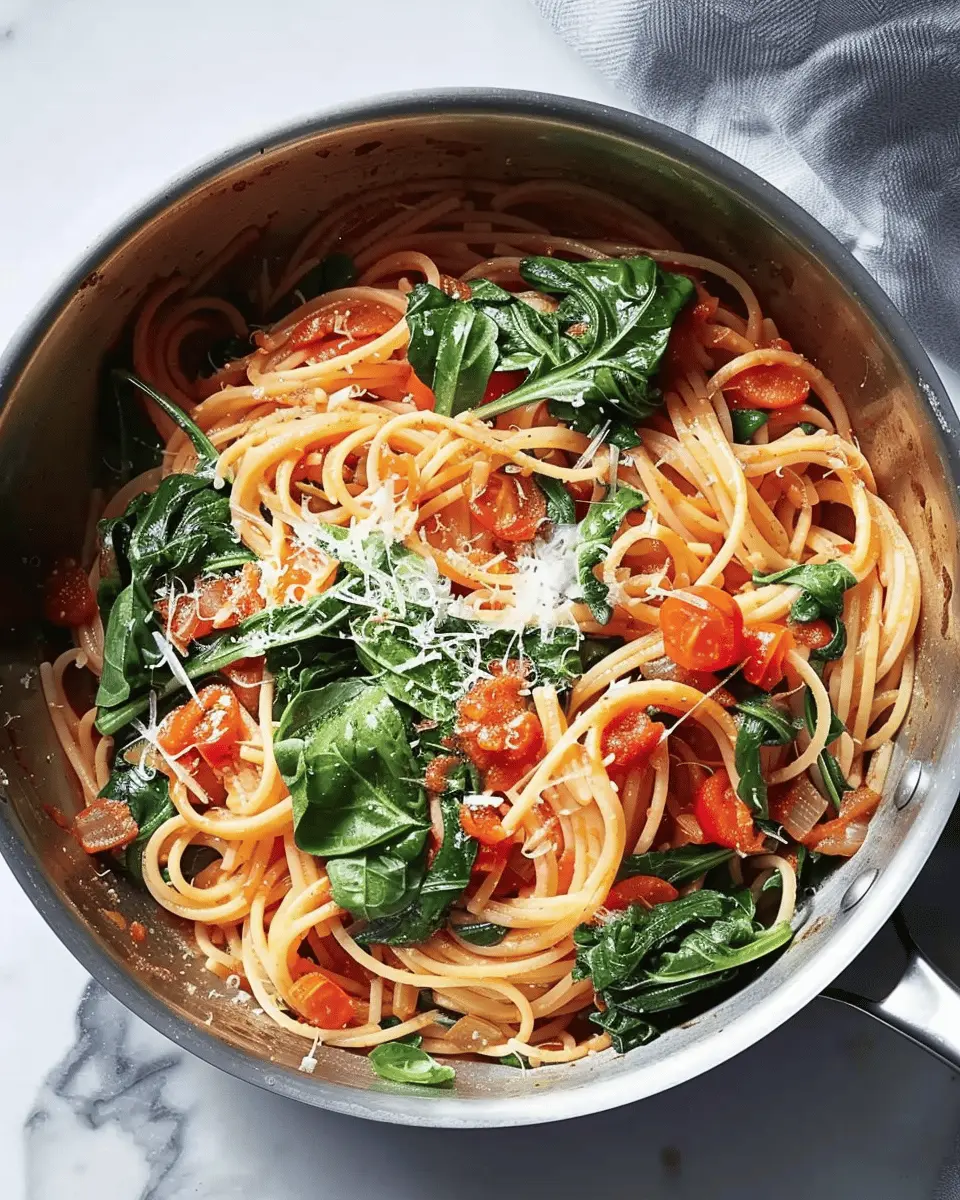 One-Pot Pasta with Spinach and Tomatoes: Easy Comfort Food Delight