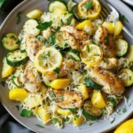 Skillet Lemon Parmesan Chicken Zucchini and Squash