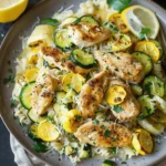 Skillet Lemon Parmesan Chicken Zucchini and Squash