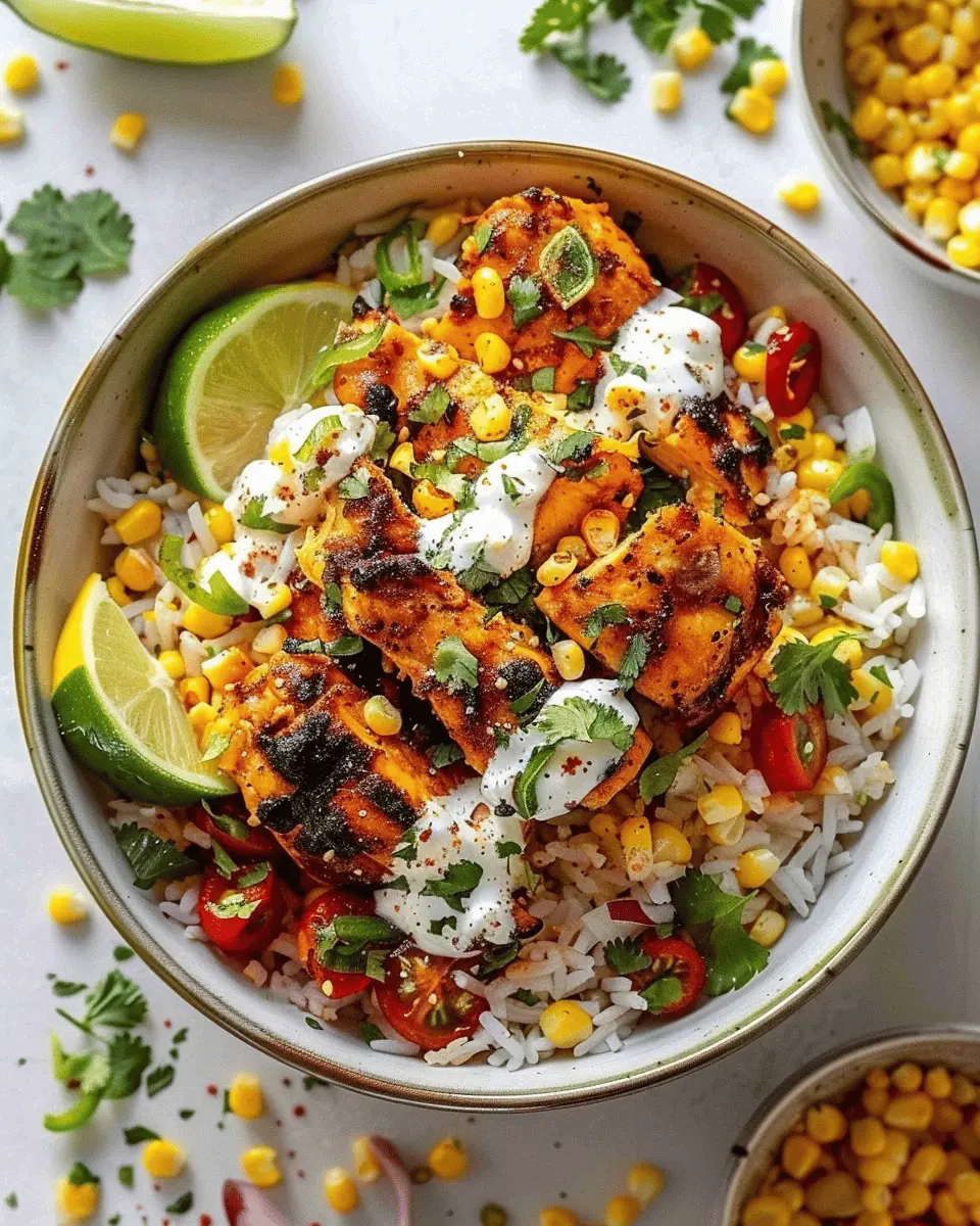 Street Corn Chicken Rice Bowl: A Juicy Twist on Comfort Food