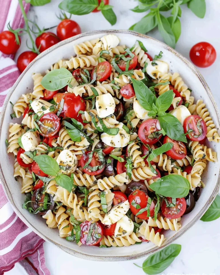 Caprese Pasta Salad with Creamy Balsamic Dressing