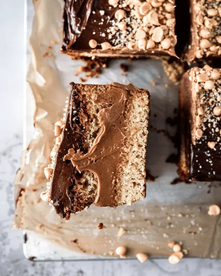 Caramel Coffee Sheet Cake with Chocolate Espresso Buttercream