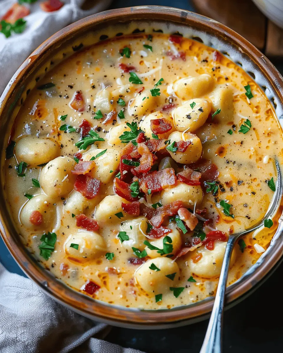 Best Easy Soup Recipes: Indulgent Turkey Bacon Cheddar Gnocchi Soup