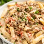 Creamy Rotel Pasta with Ground Beef