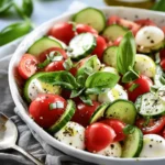 Easy Best Appetizers recipes : Cucumber Caprese Salad