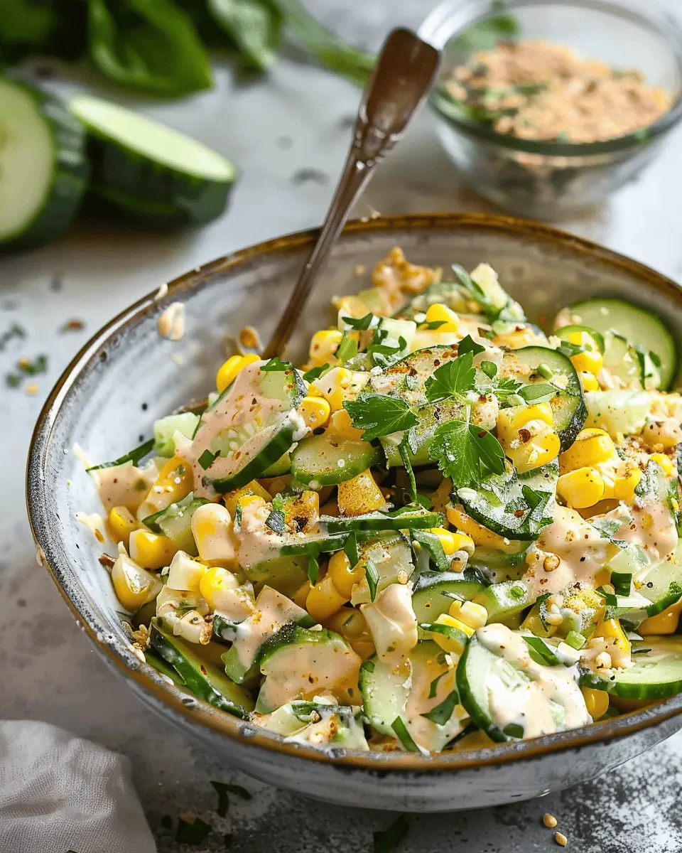Easy Best Appetizers Recipes: Indulgent Street Corn Creamy Cucumber Salad