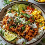 Easy Cheap Dinner Ideas : Street Corn Chicken Rice Bowl