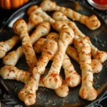 Easy Halloween food ideas : Cheesy Halloween Breadstick Bones