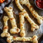Easy Halloween food ideas : Cheesy Halloween Breadstick Bones