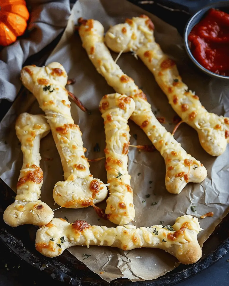 Easy Halloween Food Ideas: Indulgent Cheesy Halloween Breadstick Bones
