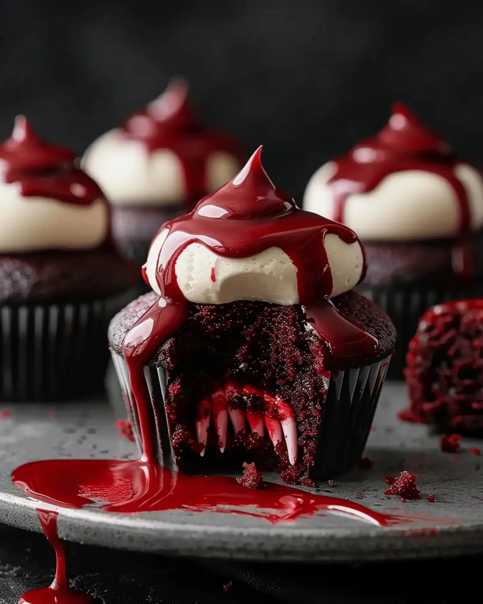Easy Halloween Food Ideas: Indulgent Vampire Bite Cupcakes