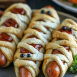 Easy Halloween food ideas : Mummy Hot Dogs