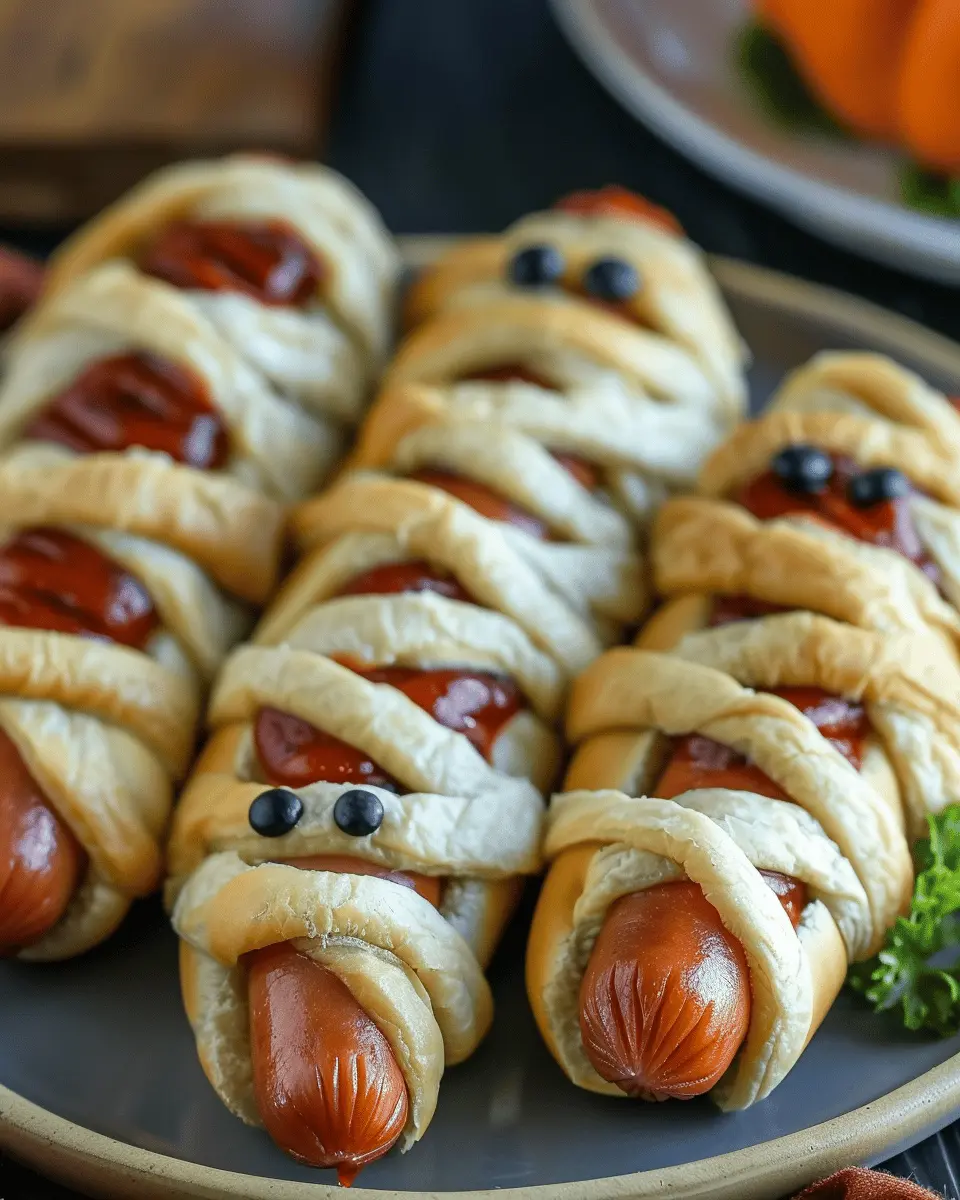Easy Halloween food ideas: Spooky Mummy Hot Dogs with Turkey Bacon