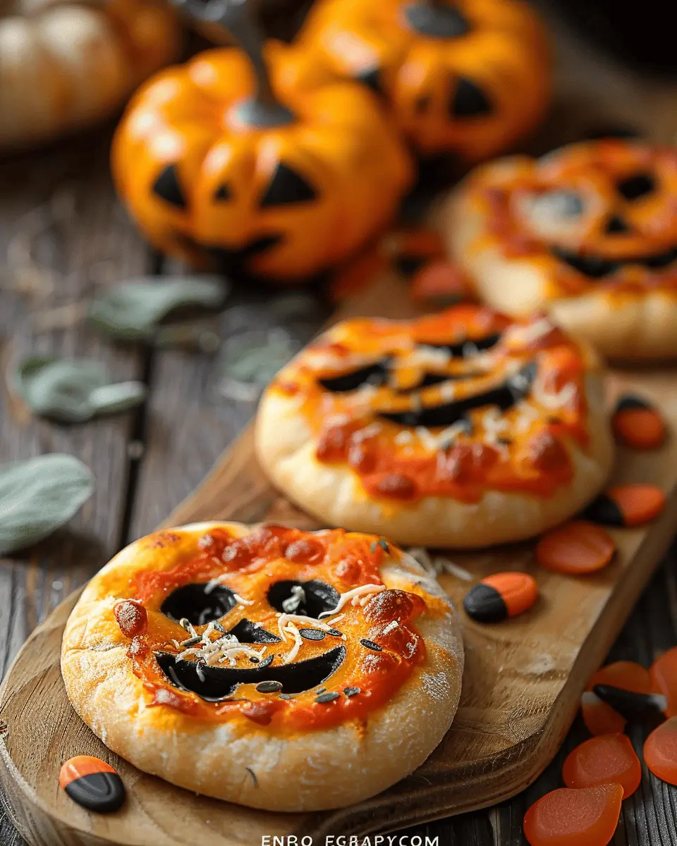 Easy Halloween Food Ideas: Adorable Pumpkin-Shaped Mini Pizzas