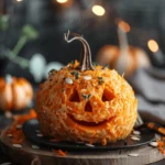 Easy Halloween food ideas : Pumpkin Cheese Ball