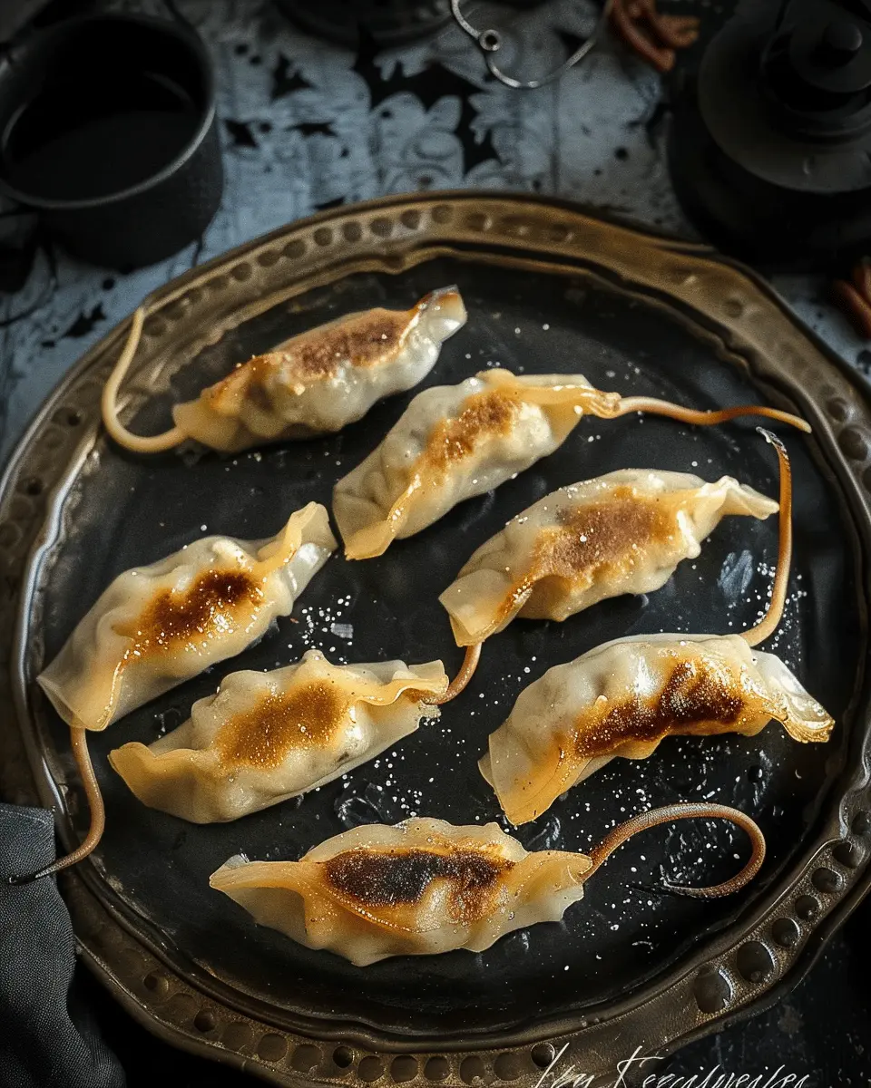 easy halloween food ideas: Whimsical Rat Dumplings with Turkey Bacon