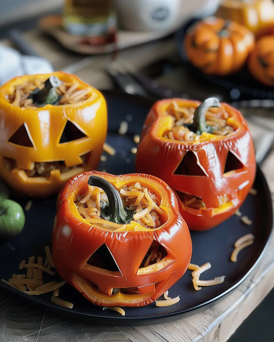 Easy Halloween Food Ideas: Delightful Stuffed Bell Pepper Jack-o’-Lanterns