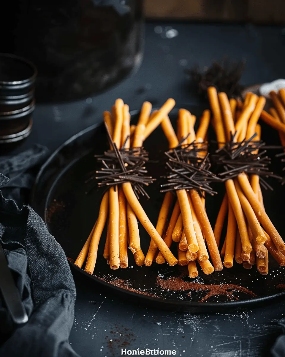 Easy Halloween food ideas: Witch’s Broomsticks with Turkey Bacon
