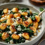 Easy Healthy dinner recipes : Crispy Gnocchi With Spinach And Feta: A Childhood Memory In Flavor
