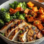 Easy Healthy dinner recipes : Grilled Chicken & Sweet Potato Bowl