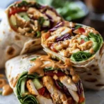 Easy Healthy dinner recipes : Thai Peanut Chicken Wraps