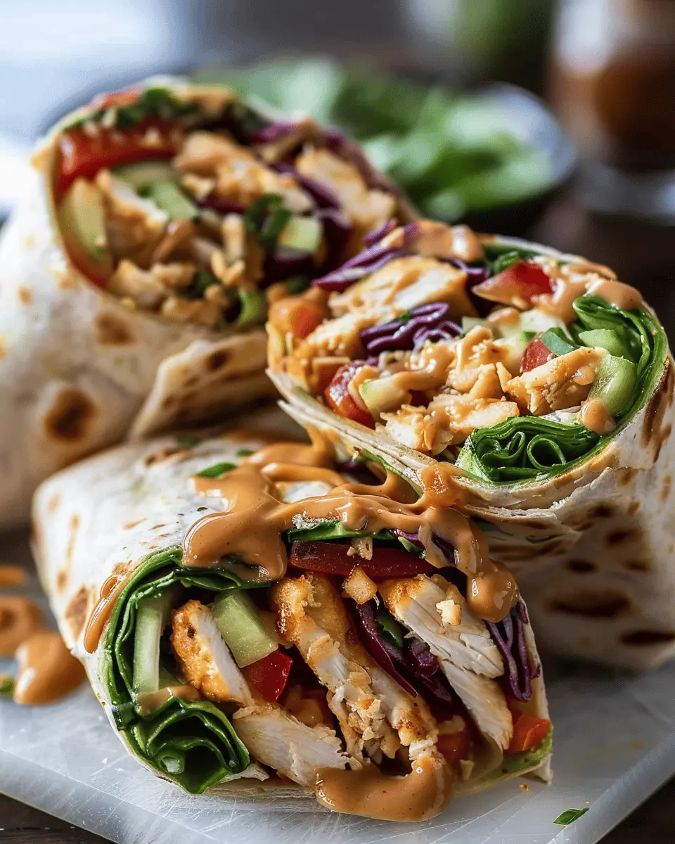 Easy Healthy Dinner Recipes: Irresistible Thai Peanut Chicken Wraps