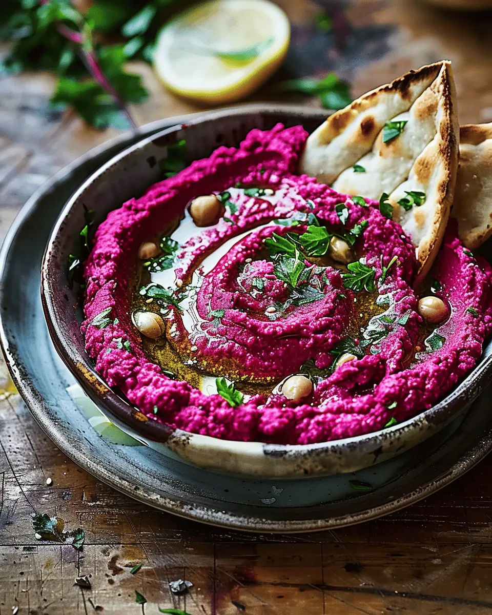 Easy Recipes Dinner: Indulgent Creamy Beet Hummus Delight