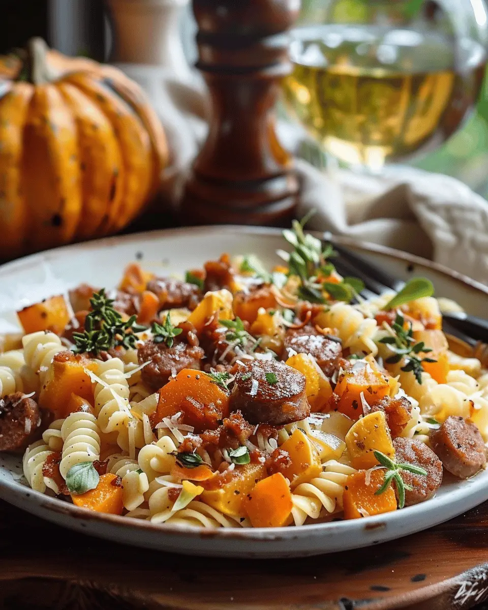 Easy Summer Meals Ideas: Autumn Sausage Pasta Squash Delight